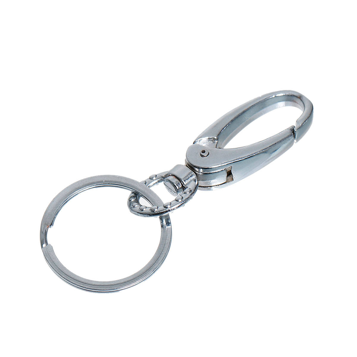 CL086 10 pcs. Silver Tone Oval Swivel Clasp and Key Ring 75mm (2.95