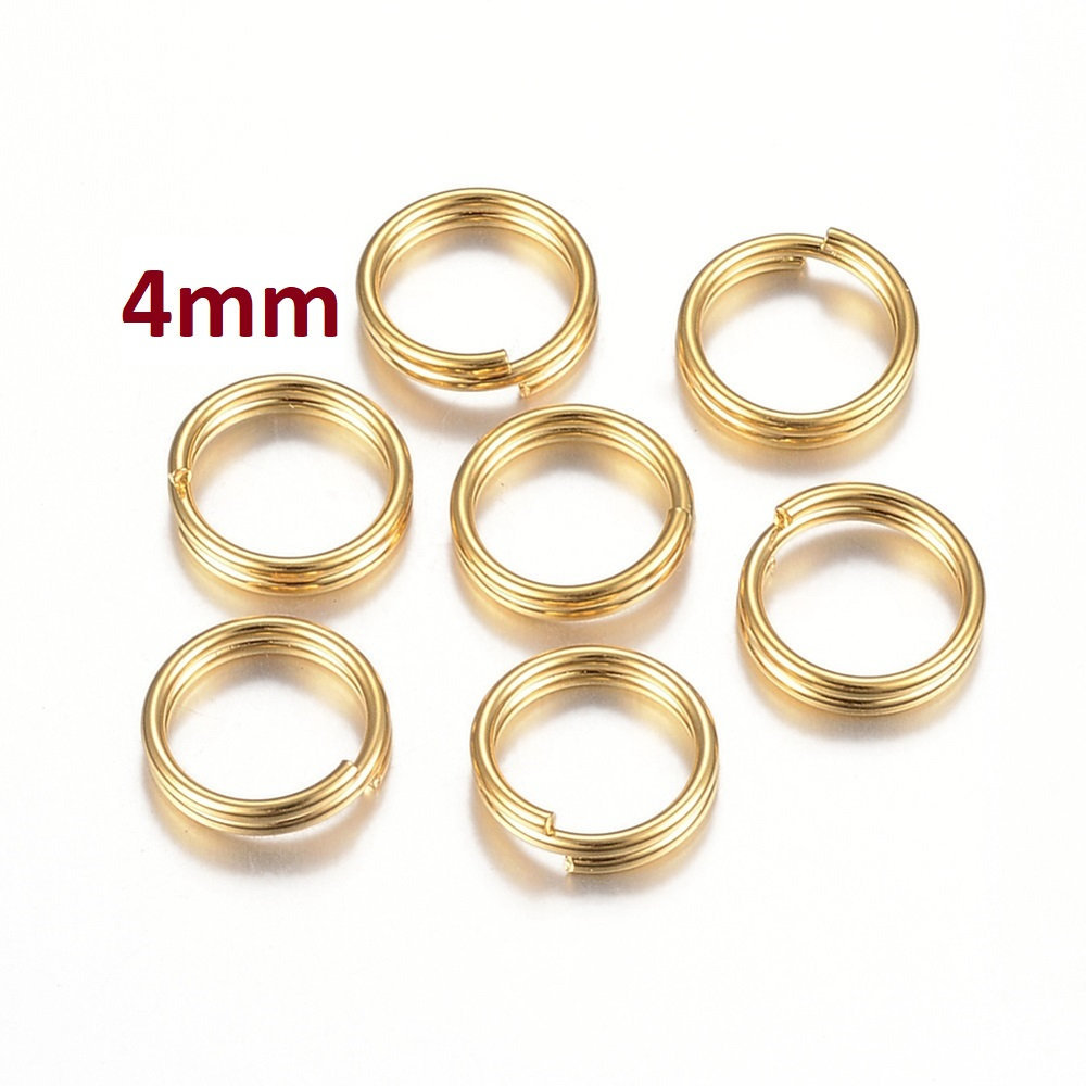 J282 50 pcs Double Rings 316 Stainless Steel Split Jump Rings